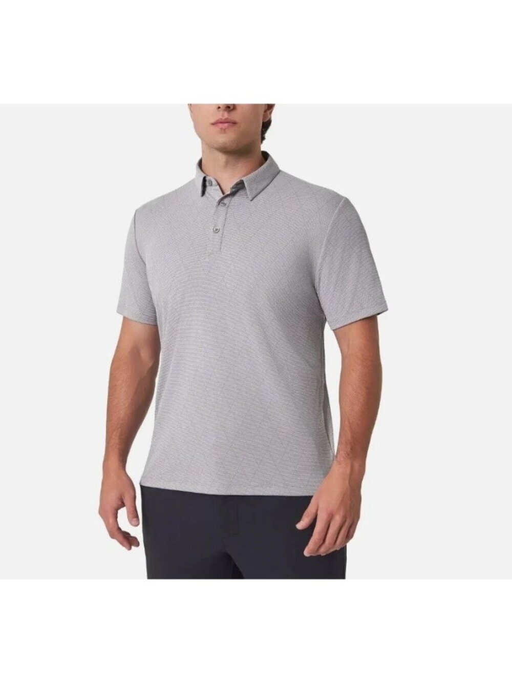 Modern Ambition Men's L Short Sleeve Polo Shirt Gray Lightweight L1549